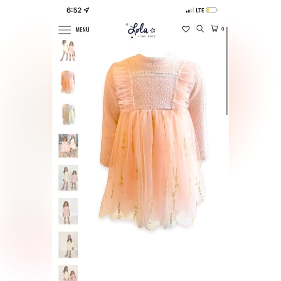 Lola and Boys pink long sleeve size 7/8 dress - Picture 1 of 12